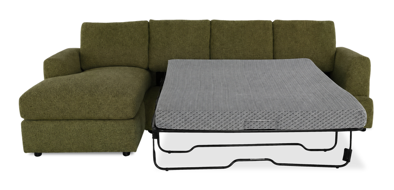 Sofa-lit sectionnel de gauche personnalisable Curve de Sofa Lab fabriqué au Canada en tissu - Chenille Moss