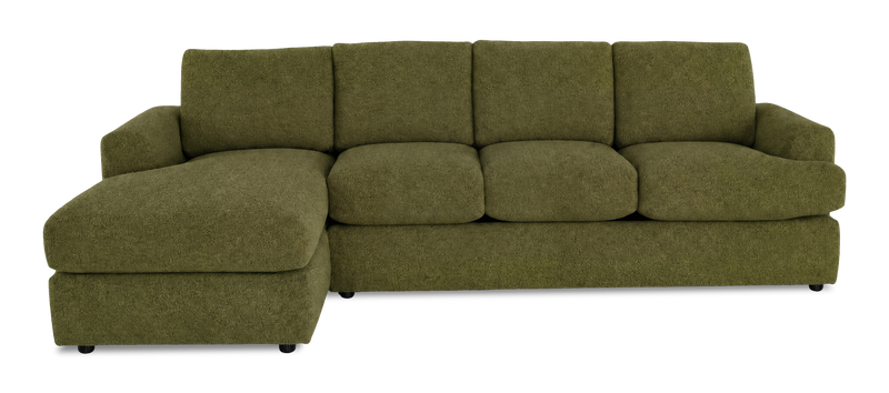 Sofa-lit sectionnel de gauche personnalisable Curve de Sofa Lab fabriqué au Canada en tissu - Chenille Moss