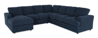  Sofa sectionnel de gauche 4 pièces avec fauteuil long personnalisable Curve de Sofa Lab fabriqué au Canada en tissu - Chenille Pacific