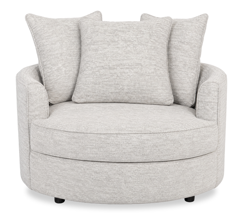  Fauteuil d’appoint enveloppant personnalisable Plush Cuddler de Sofa Lab de 48 po fabriqué au Canada en tissu - Plush Oyster