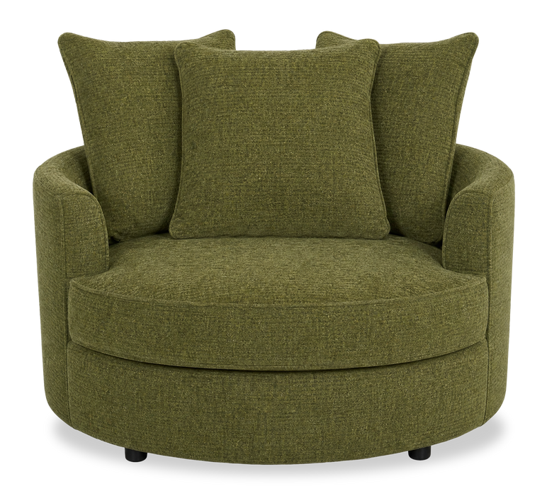 Fauteuil d’appoint enveloppant personnalisable Plush Cuddler de Sofa Lab de 48 po fabriqué au Canada en tissu - Chenille Moss