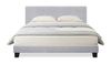 Delta Upholstered Bed in Grey Polyester Fabric - Queen Size | Lit rembourré Delta en tissu de polyester gris - format grand lit