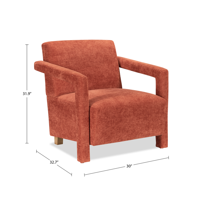 Fauteuil d’appoint Demi de 30 po d’apparence lin - orange