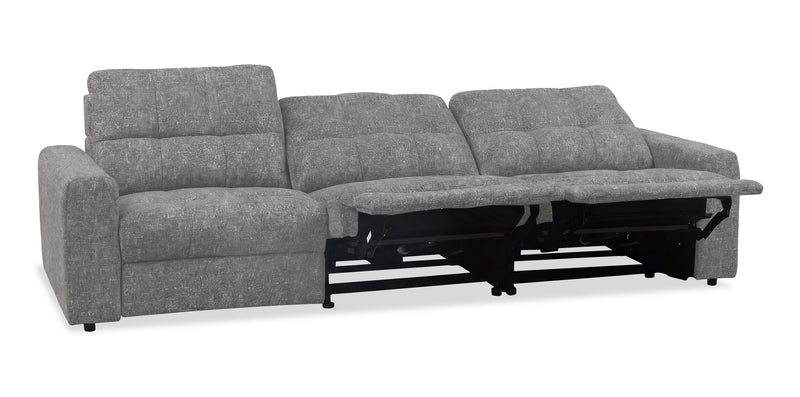Sofa modulaire à inclinaison électrique Elevate de Scott Living de 115 po en tissu de chenille - gris