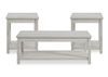 Eleanor 48” Contemporary 3-Pack Coffee + 2 End Tables - White | Ensemble de 3 tables contemporaines Eleanor de 48 po, table à café et 2 tables de bout - blanc