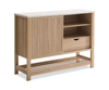 Armoire décorative Essex de 47,25 po à 3 tablettes avec porte coulissante - blanc vieilli