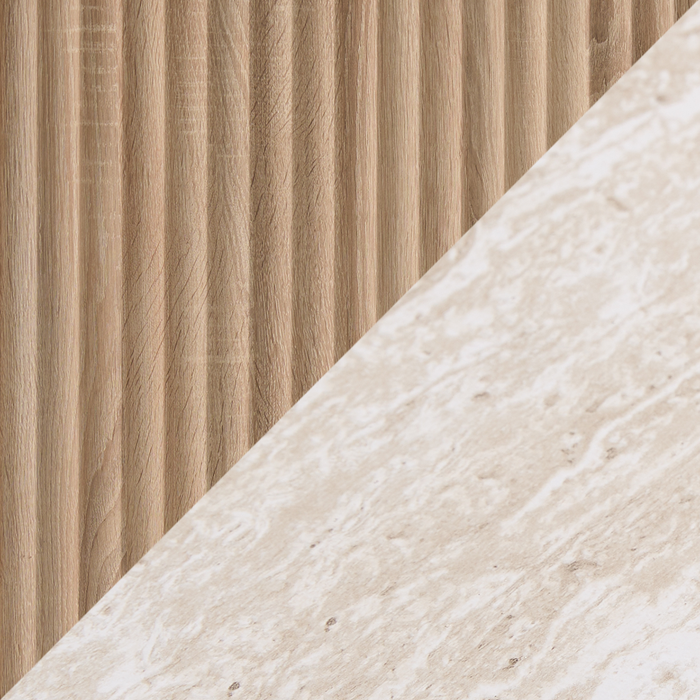 Armoire décorative Essex de 47,25 po à 3 tablettes avec porte coulissante - blanc vieilli