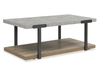 Felicity 44” Rectangular Coffee Table with Shelf and Casters – Grey | Table à café rectangulaire Felicity de 44 po avec tablette et roulettes - grise