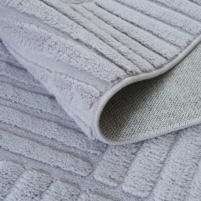Carpette Geo grise lavable - 5 pi x 7 pi 