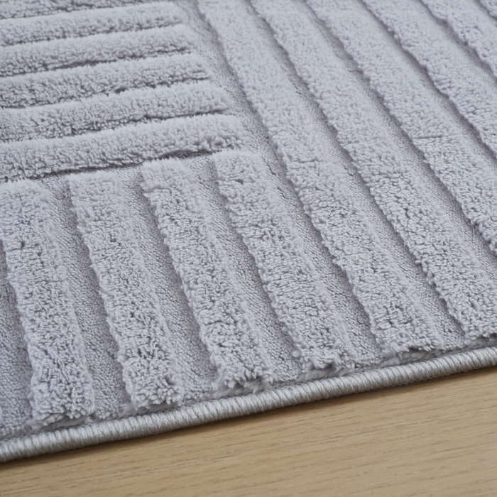 Carpette Geo grise lavable - 5 pi x 7 pi 