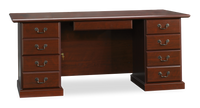 Bureau de direction Heritage de 70,51 po à 4 tiroirs - cerisier classique