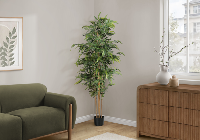 Bambou artificiel de 82,75 po en pot de 8 po pour l’intérieur 