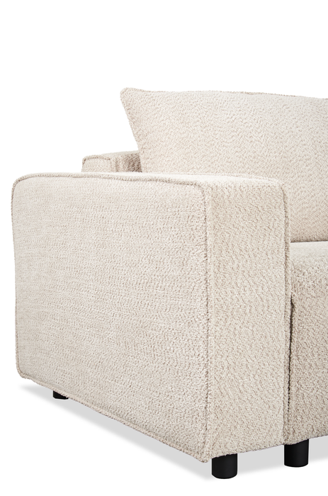 Causeuse modulaire Infinity 2 pièces en tissu de chenille - taupe