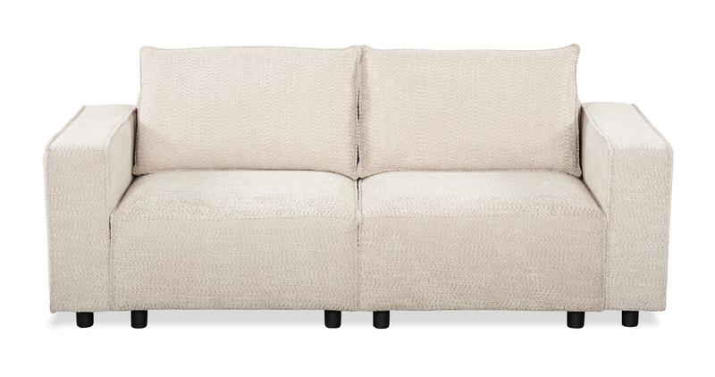 Causeuse modulaire Infinity 2 pièces en tissu de chenille - taupe