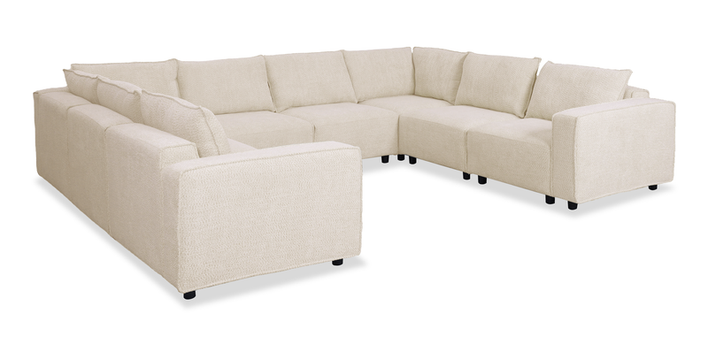 Sofa sectionnel modulaire Infinity 8 pièces en tissu de chenille - taupe