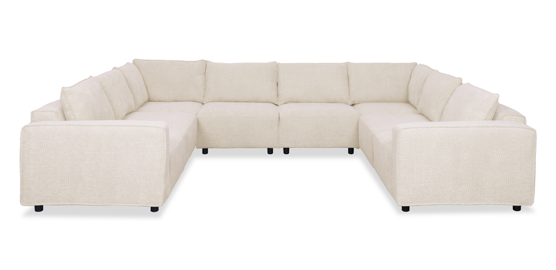 Sofa sectionnel modulaire Infinity 8 pièces en tissu de chenille - taupe