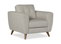 Fauteuil Iverly de 38 po en tissu d’apparence lin avec coussin de dossier amovible - sable