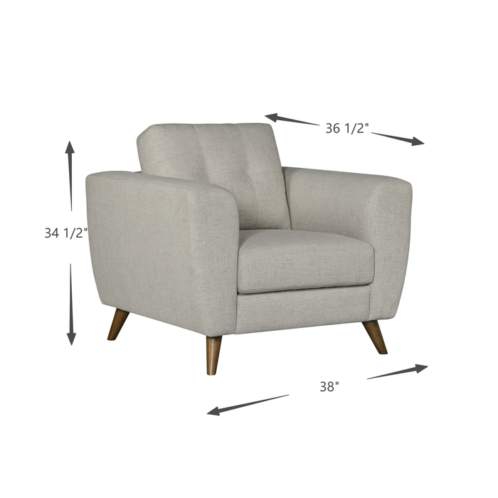 Fauteuil Iverly de 38 po en tissu d’apparence lin avec coussin de dossier amovible - sable
