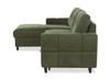 Laval 2-Piece Left-Facing Fabric Sleeper Sectional with Storage Chaise - Green | Sofa-lit sectionnel de gauche Laval 2 pièces en tissu avec fauteuil long de rangement - vert