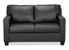 Made in Canada Lennox 57” Genuine Leather Loveseat with Removable Cushions - Black | Causeuse Lennox de 57 po fabriquée au Canada en cuir véritable avec coussins amovibles - noire