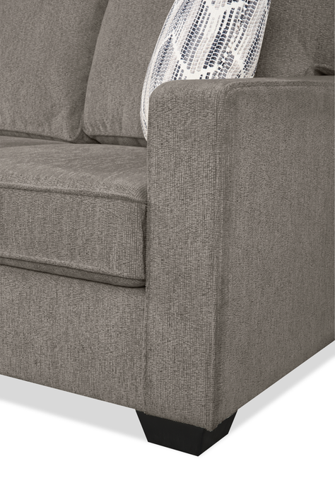 Sofa sectionnel réversible Lennox fabriqué au Canada en tissu de chenille avec coussins réversibles - gris