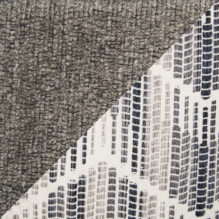 Sofa sectionnel réversible Lennox fabriqué au Canada en tissu de chenille avec coussins réversibles - gris