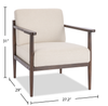 Maci 28.9" Linen-Look Accent Chair with Wood Legs – Taupe | Fauteuil d’appoint Maci de 28,9 po d’apparence lin avec pattes en bois - taupe