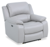 Marcel 39” Genuine Leather Power Reclining Chair with USB Port – Calm Grey | Fauteuil à inclinaison électrique Marcel de 39 po en cuir véritable avec port USB – gris apaisant
