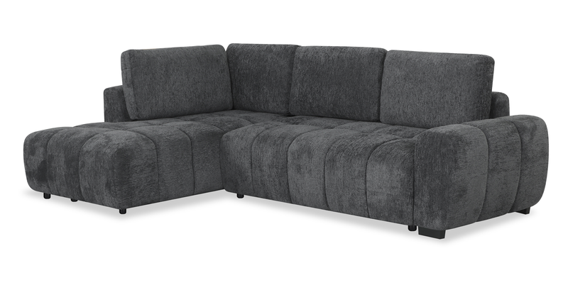Sofa sectionnel-lit de gauche Moonlight 2 pièces avec fauteuil long de rangement - gris