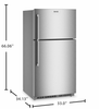 Maytag 33" 21 Cu. Ft. Wide Top Mount Refrigerator with Garage Mode - Stainless Steel - MRTX5121TZ | Réfrigérateur Maytag large de 21 pi3 et de 33 po à congélateur supérieur avec mode garage - acier inoxydable - MRTX5121TZ