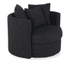 Fauteuil d’appoint pivotant personnalisable Nest de Sofa Lab de 42 po fabriqué au Canada en tissu - Teddy Raven