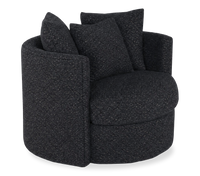 Fauteuil d’appoint pivotant personnalisable Nest de Sofa Lab de 42 po fabriqué au Canada en tissu - Teddy Raven