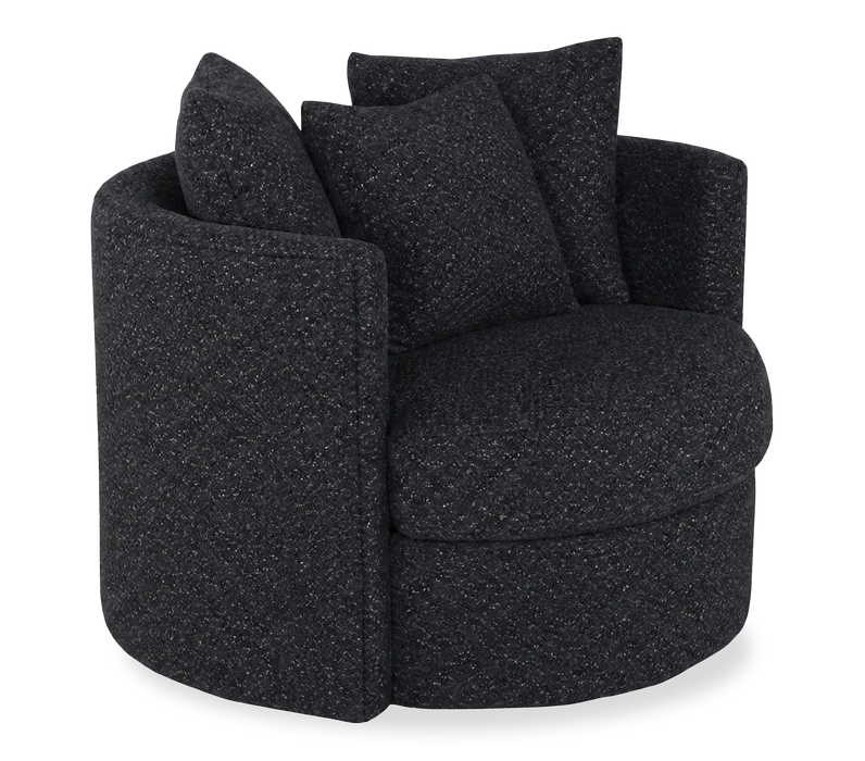 Fauteuil d’appoint pivotant personnalisable Nest de Sofa Lab de 42 po fabriqué au Canada en tissu - Teddy Raven