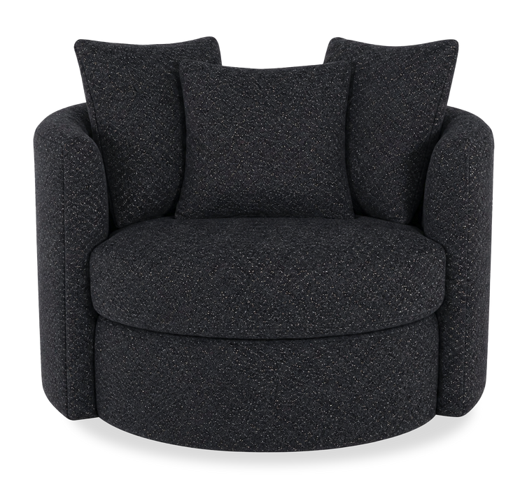 Fauteuil d’appoint pivotant personnalisable Nest de Sofa Lab de 42 po fabriqué au Canada en tissu - Teddy Raven