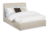 Nico Upholstered Storage Platform Bed in Vegan Leather Taupe Fabric, Hyrdraulic Lift  - Queen Size | Lit plateforme rembourré Nico en tissu de cuir végétalien taupe avec rangement et levage hydraulique - format grand lit
