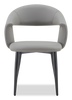 Orion Dining Chair with Vegan-Leather Fabric, Metal – Grey | Chaise de salle à manger Orion en tissu de cuir végétalien et en métal - grise
