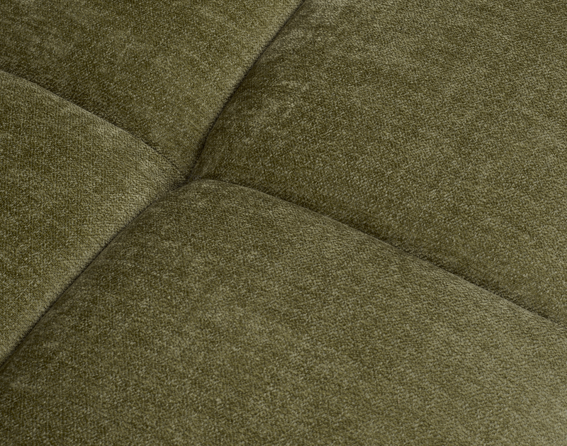 Sofa Pebble de 96 po fabriqué au Canada en tissu avec coussins décoratifs assortis - vert