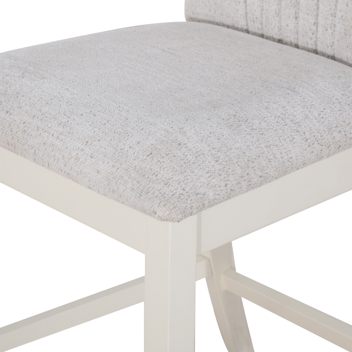 Chaise de salle à manger Piper de hauteur comptoir en tissu de cuir végétalien - brune 