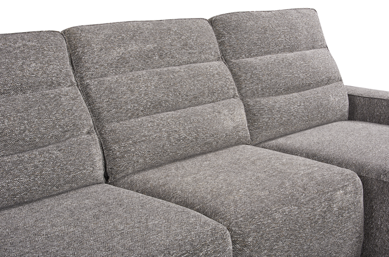 Sofa sectionnel Prestige de Shaquille O’Neal Home 4 pièces avec coulissement électrique et fauteuil long de rangement - gris