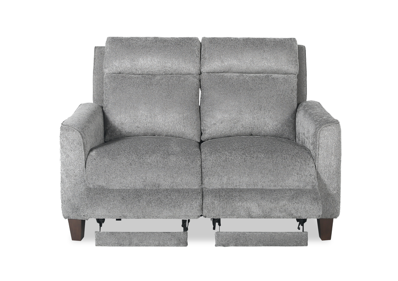 Causeuse à inclinaison électrique Primrose de 71 po en tissu de chenille avec appuie-tête électrique - ardoise