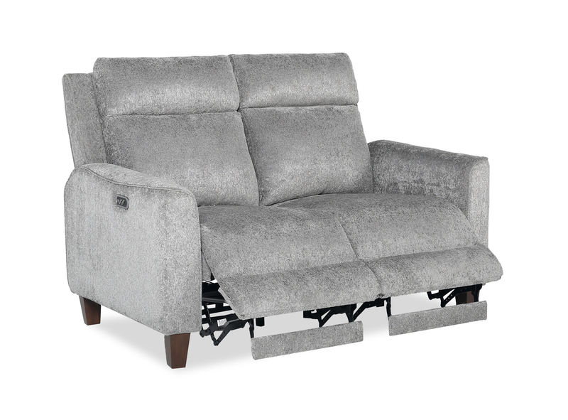 Causeuse à inclinaison électrique Primrose de 71 po en tissu de chenille avec appuie-tête électrique - ardoise