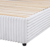 Ridge Upholstered Storage Platform Bed in Grey Fabric - Queen Size | Lit plateforme rembourré Ridge en tissu gris avec rangement - format grand lit