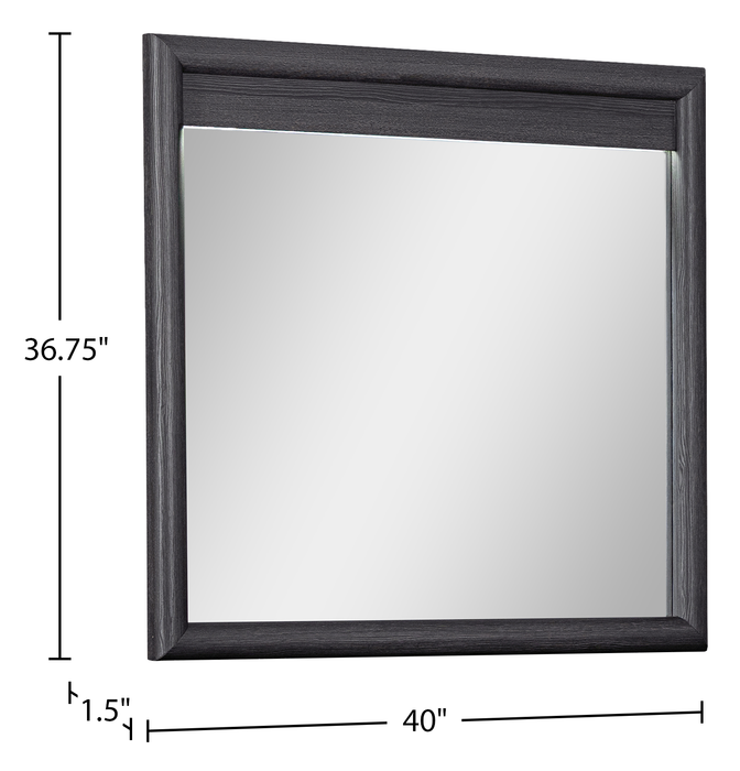 Miroir de commode de chambre à coucher Rocco - gris foncé