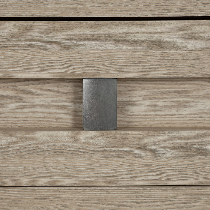 Ensemble de chambre à coucher Rocco 5 pièces avec lit de rangement illuminé à DEL, commode et miroir, brun clair - format très grand lit