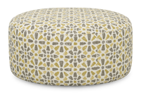 Pouf courbé personnalisable de Sofa Lab de 38 po fabriqué au Canada en tissu - tissu décoratif Lemonade