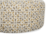 Made in Canada Customizable Sofa Lab Round 38" Fabric Ottoman – Lemonade Accent Fabric | Pouf courbé personnalisable de Sofa Lab de 38 po fabriqué au Canada en tissu - tissu décoratif Lemonade