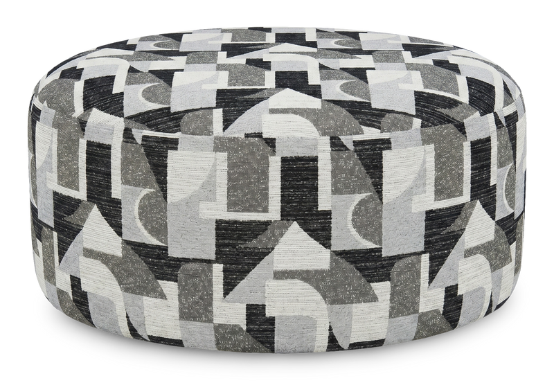 Pouf courbé personnalisable de Sofa Lab de 38 po fabriqué au Canada en tissu - tissu décoratif Onyx