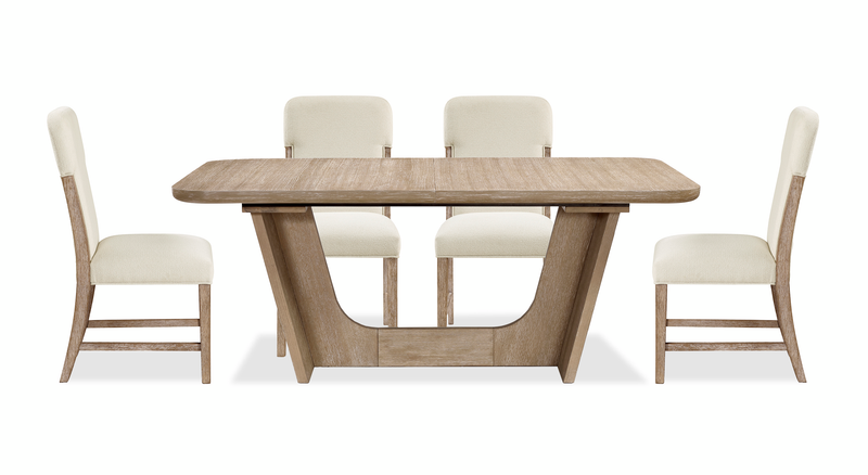 Ensemble de salle à manger Sasha 5 pièces avec table, rallonge de 82 po à 94 po (L) et 4 chaises - taupe et brun chêne naturel