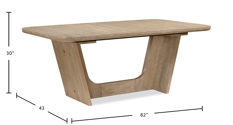 Ensemble de salle à manger Sasha 5 pièces avec table, rallonge de 82 po à 94 po (L) et 4 chaises - taupe et brun chêne naturel