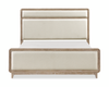 Sasha Panel Bed with Fabric Headboard & Footboard, Natural Oak Brown - King Size | Lit à panneaux Sasha avec tête et pied de lit en tissu, brun chêne naturel - format très grand lit